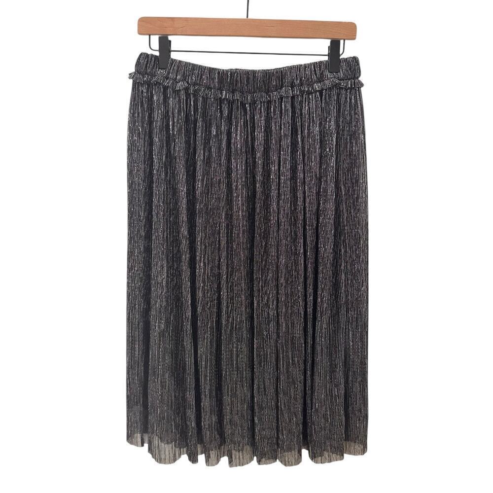 Isabel Etoile Marant Beatrice Lurex Pleated Skirt Metallic Size 38 Medium